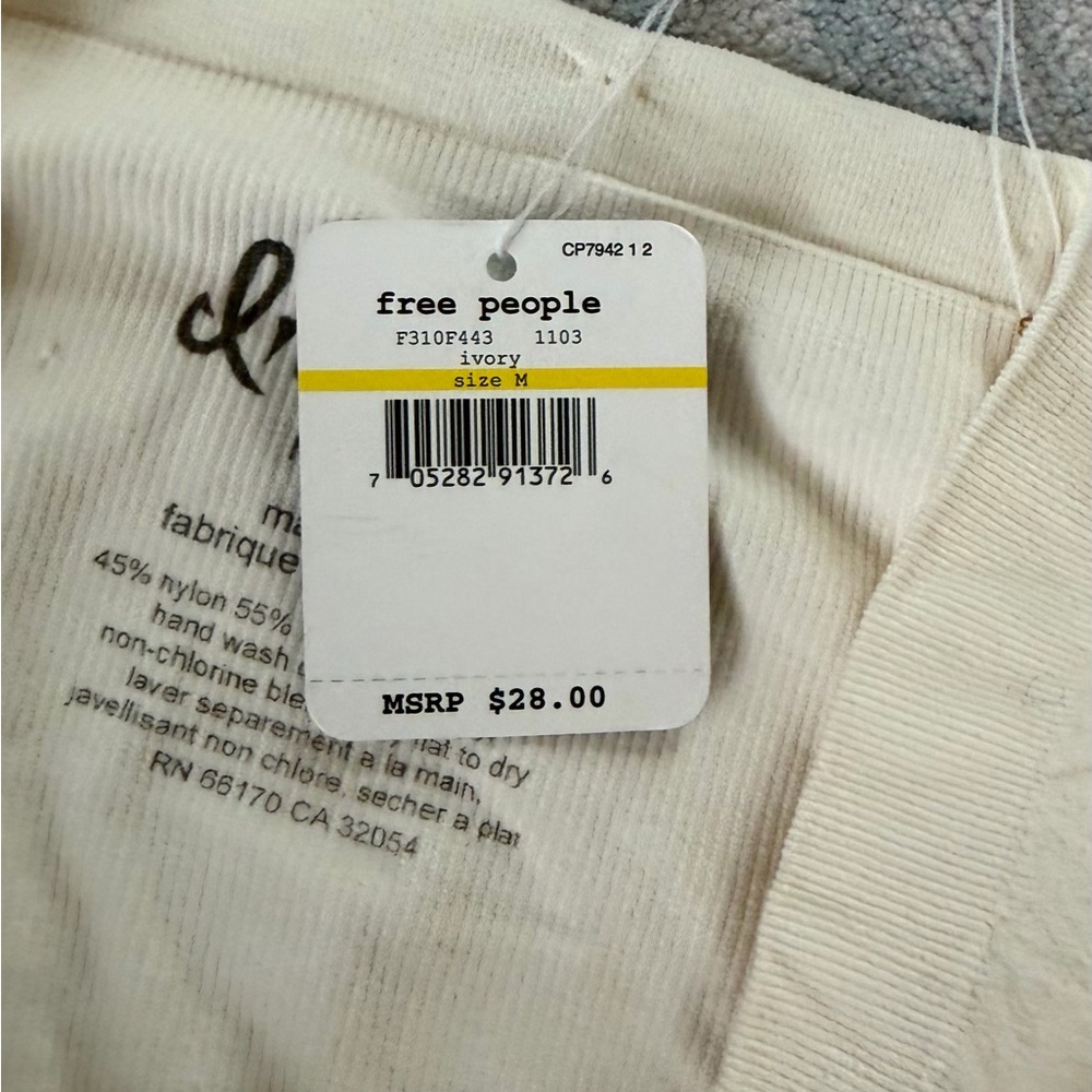 NWT Free People Ivory Tube Top Medium - Picture 5 of 6